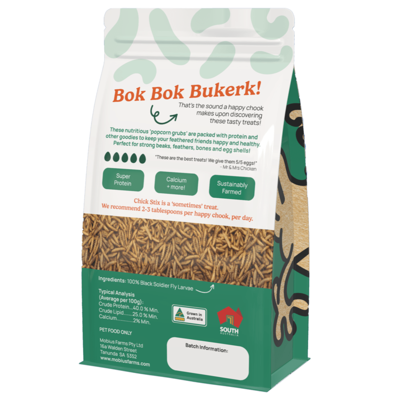 Chick Stix - Black Soldier Fly Larvae (Roasted)